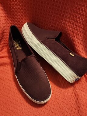 Keds Slip-On Sneakers in Burgundy with White Sole